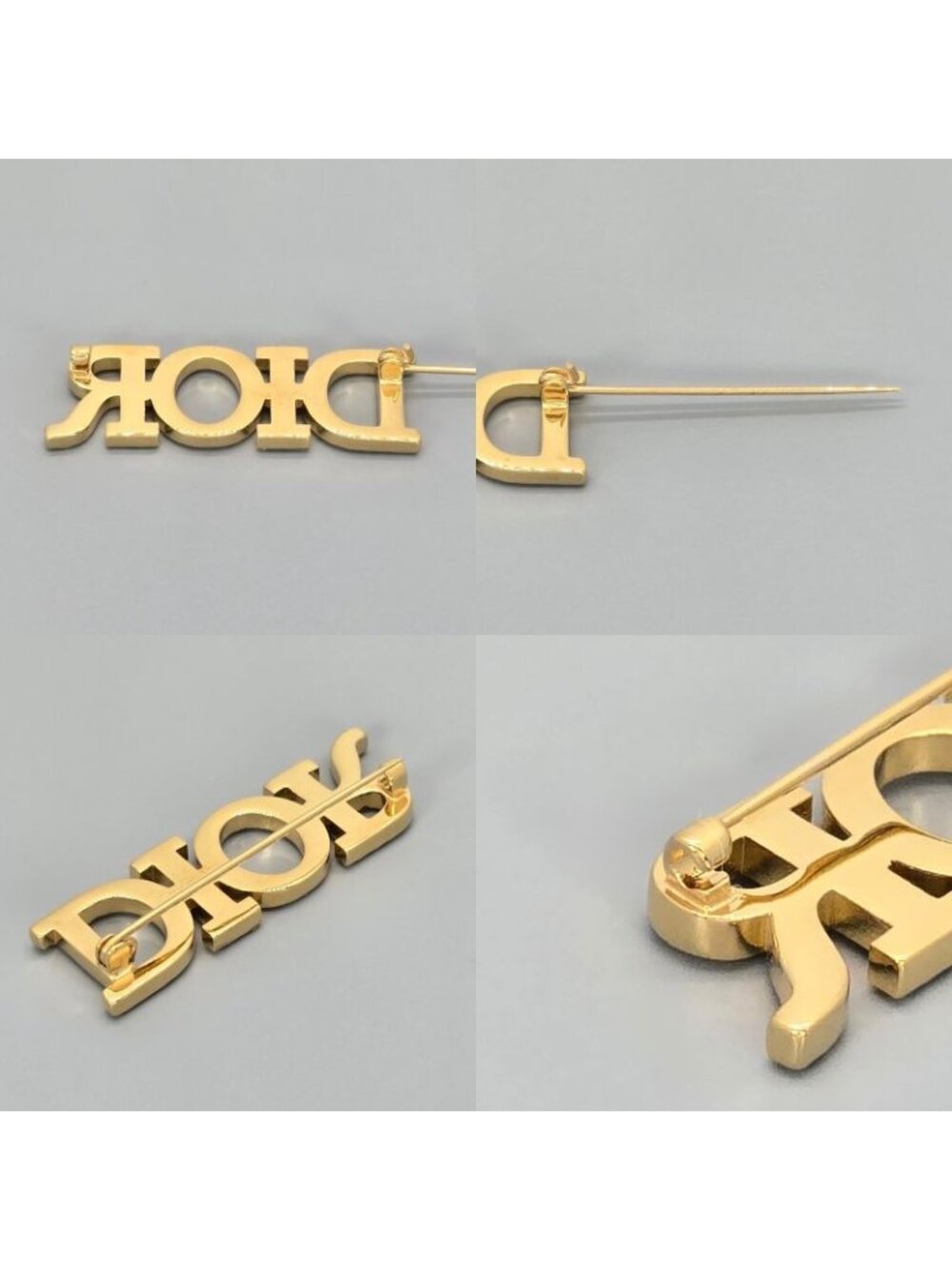 Dior Dioevolution Logo Brooch Crystal Gold - Picture 5 of 8